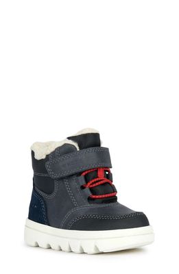 Geox Willaboomb Faux Shearling Lined Winter Boot in Navy/Red