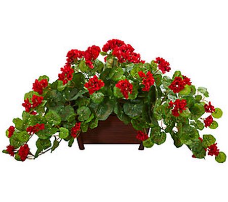Geranium Artificial Plant-Decorative Planter by Nearly Natural