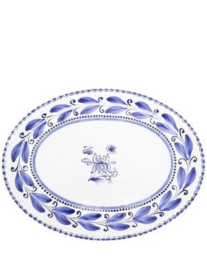 GERGEI ERDEI Floral print oval dish - White
