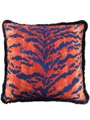 GERGEI ERDEI tiger-print square cushion - Red