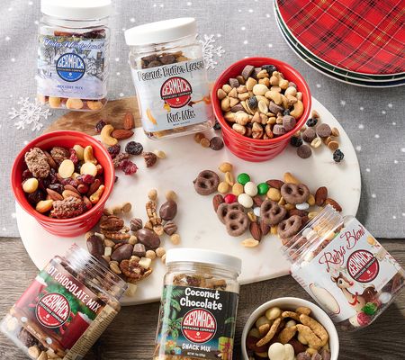 Germack 5 Mini Jars Holiday Assortment of Nut Mixes