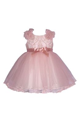 GERSON & GERSON Ballerina Embroidered Bodice Party Dress in Blush