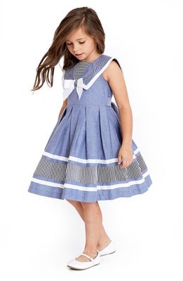 GERSON & GERSON Iris & Ivy Kids' Chambray Nautical Dress