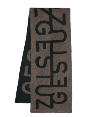 Gestuz AlpgaGZ logo-intarsia scarf - Brown