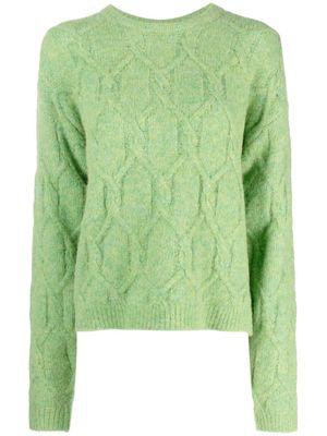 Gestuz cable-knit jumper - Green