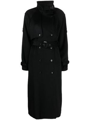 Gestuz double-breasted wool-blend coat - Black