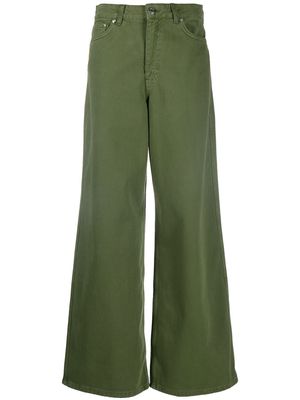 Gestuz high-waist straight-leg trousers - Green