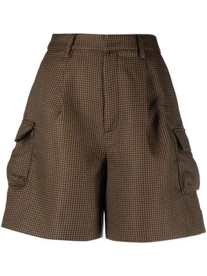 Gestuz high-waisted tweed shorts - Brown