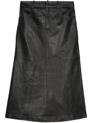 Gestuz OliviGZ leather midi skirt - Black