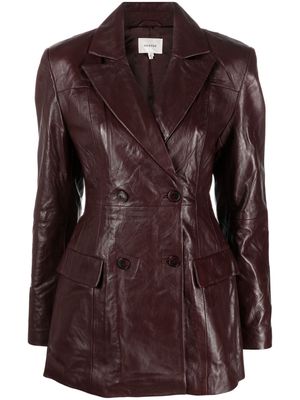 Gestuz RaelGZ double-breasted leather blazer - Red