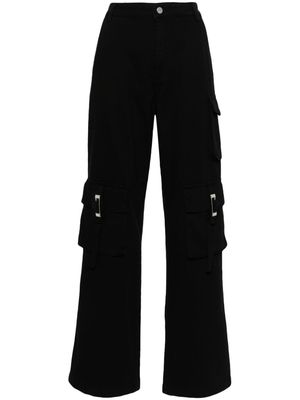 Gestuz straight-leg cotton cargo trousers - Black