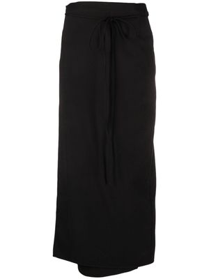 Gestuz wraparound tied-waist midi skirt - Black