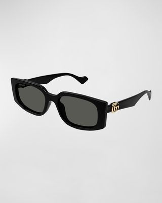 GG Logo Plastic Rectangle Sunglasses