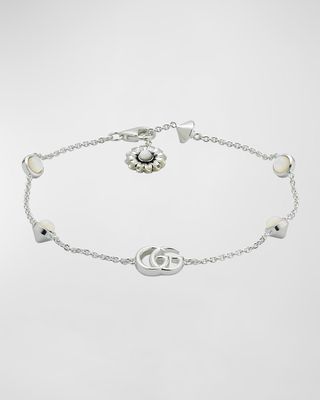 GG Marmont Flower Sterling Silver & Pearl Bracelet