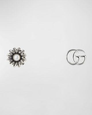 GG Marmont Flower Sterling Silver & Pearl Stud Earrings