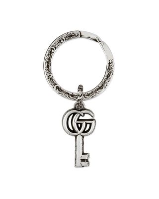 GG Marmont Silver Keychain