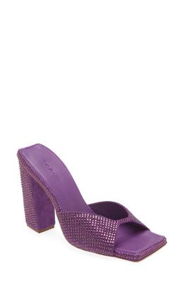 GIA BORGHINI Rosie Crystal Beaded Block Heel Slide Sandal in Purple