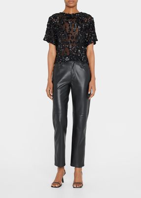 Gia Cropped Sequin Blouse