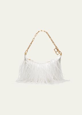 Gia Ostrich Feather Shoulder Bag