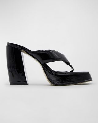 Gia Patent Platform Thong Sandals