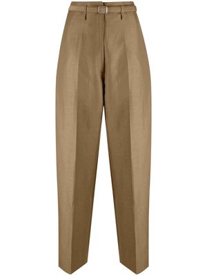 GIA STUDIOS belted pleated trousers - Brown