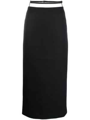 GIA STUDIOS high-waisted strap-detail skirt - Black