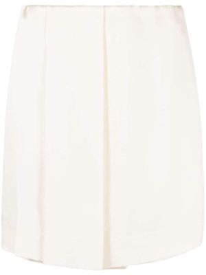GIA STUDIOS layered pleated silk mini skirt - Neutrals