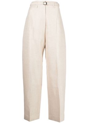 GIA STUDIOS tapered wool-linen trousers - White