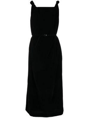 GIA STUDIOS velvet twisted-shoulder dress - Black