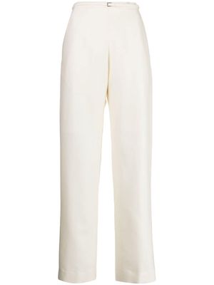 GIA STUDIOS wide-leg wool-silk trousers - White