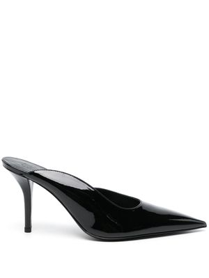 GIABORGHINI 100mm pointed-toe patent mules - Black