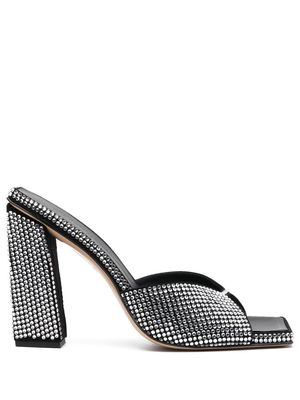 GIABORGHINI 110mm crystal-embellished mules - Silver