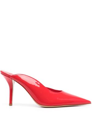 GIABORGHINI Abella 100mm leather mules - Red