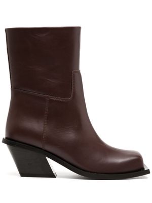 GIABORGHINI Blondine 75mm leather boots - Brown