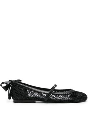 GIABORGHINI bow-detail mesh ballerina shoes - Black