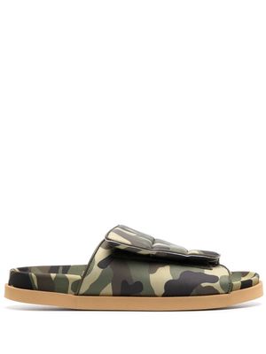 GIABORGHINI camouflage-print padded slides - Green