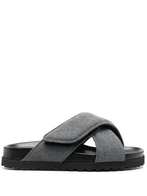 GIABORGHINI denim touch-strap sandals - Grey