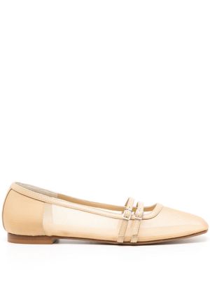 GIABORGHINI Felice mesh ballerina shoes - Neutrals