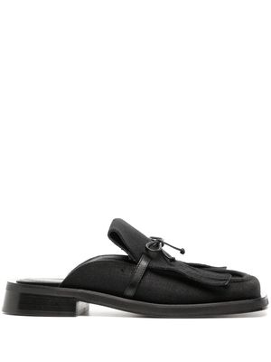 GIABORGHINI GIA/RHW Rosie 40 linen mules - Black