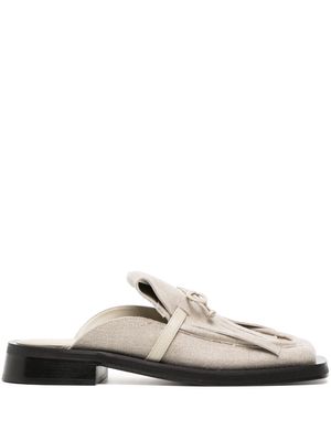 GIABORGHINI GIA/RHW Rosie 40 linen mules - Neutrals