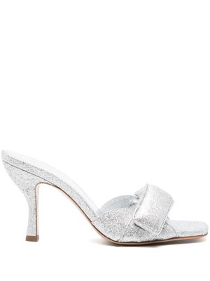 GIABORGHINI glitter-detailing 80mm leather mules - Silver