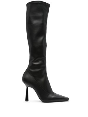 GIABORGHINI pointed-toe 115mm leather boots - Black