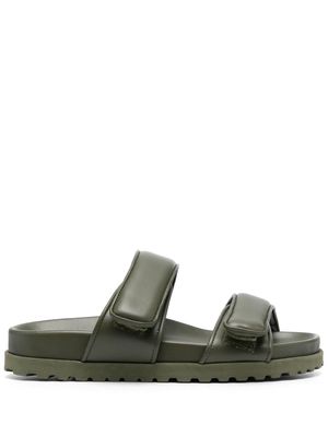 GIABORGHINI polished-finish touch strap sandals - Green