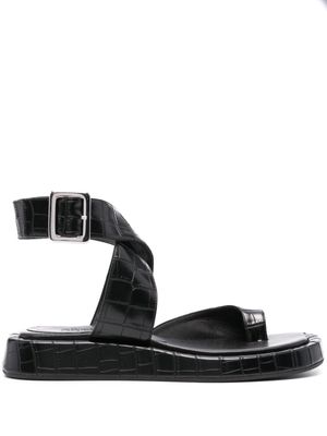 GIABORGHINI Roxanne crocodile-embossed sandals - Black