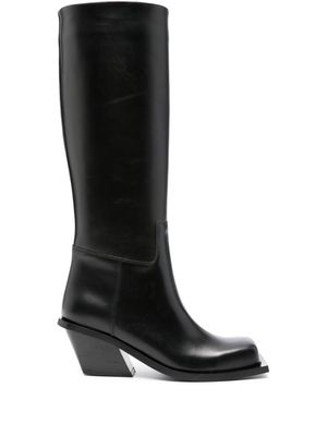 GIABORGHINI square-toe leather boots - Black