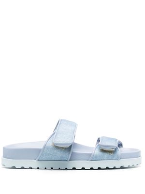 GIABORGHINI touch-strap denim slides - Blue