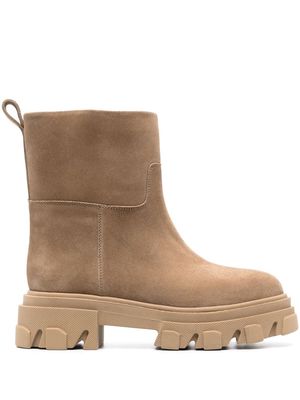 GIABORGHINI Tubular suede ankle boots - Neutrals