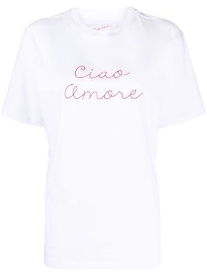 Giada Benincasa embroidered-slogan cotton T-shirt - White