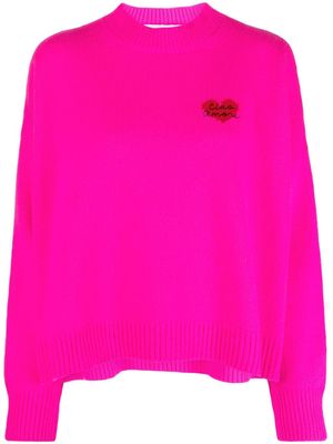 Giada Benincasa intarsia-knit embroidered jumper - Pink