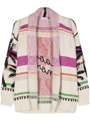 Giada Benincasa logo-embroidered jacquard cardigan - White